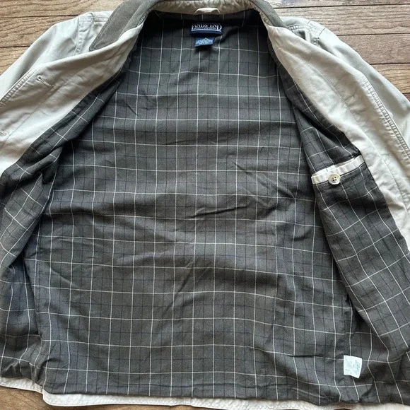 Lands' End Cream Utility Jacket with Brown Collar - Picture 6 of 8